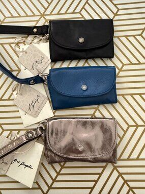 Free People Leather Lanyard Wristlet Wallet New Pick Color